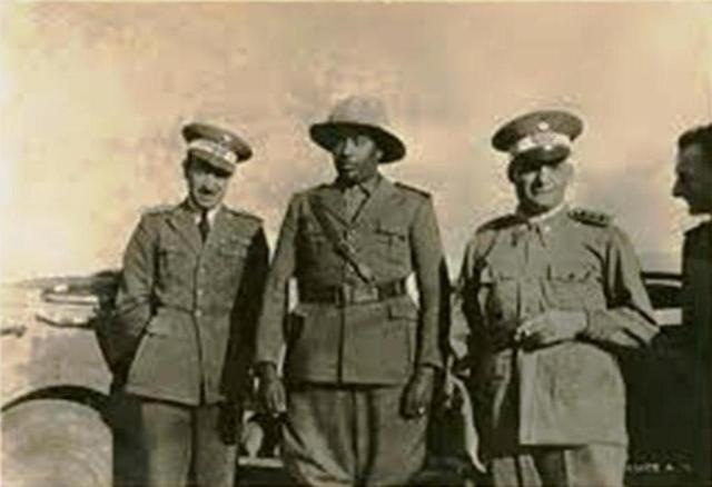 abdissa aga in uniform with foriegn soldiers